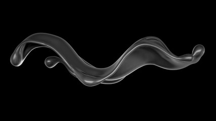 Splash fluid. 3d illustration, 3d rendering.