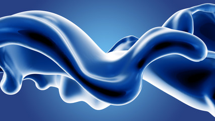 Splash fluid. 3d illustration, 3d rendering.