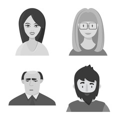 Vector design of avatar and creative icon. Collection of avatar and person stock vector illustration.