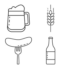 Vector design of craft and pub icon. Set of craft and oktoberfest vector icon for stock.