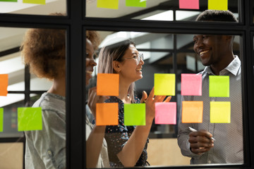 Multi-ethnic business team having fun during planning new project