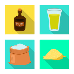 Isolated object of natural and production logo. Set of natural and tropical stock symbol for web.