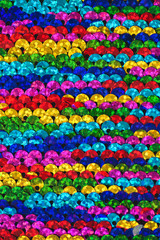 Fototapeta na wymiar Colorful sequins fabric close up