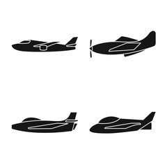 Isolated object of transport and navigation logo. Set of transport and aircraft stock vector illustration.