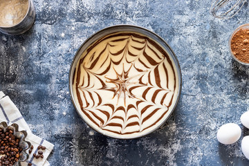 The process of making a sweet cake called zebra