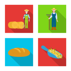 Isolated object of farm and arable logo. Collection of farm and harvest stock symbol for web.