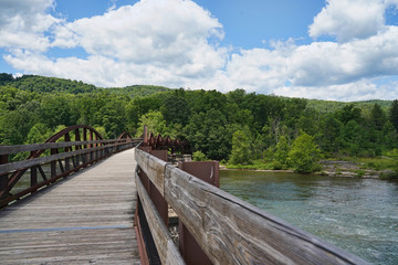 Scenic view from a bridge at the Ohiopyle State Park.