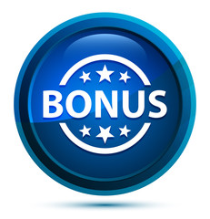 Bonus badge icon elegant blue round button illustration