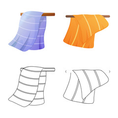 Isolated object of soft and clean symbol. Collection of soft and household stock vector illustration.