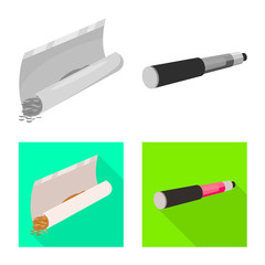 Vector illustration of accessories and harm sign. Set of accessories and euphoria vector icon for stock.