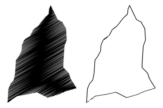 Jafara District (Districts of Libya, State of Libya, Tripolitania) map vector illustration, scribble sketch Al Jfara map