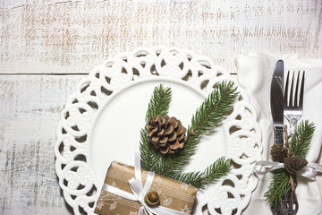 Christmas or festive table setting