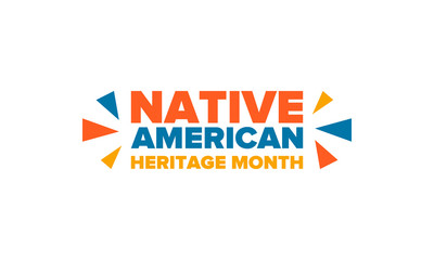 Native American Heritage Month in November. American Indian culture. Celebrate annual in United States. Tradition pattern. Poster, card, banner and background. Vector ornament, illustration