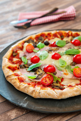 tasty Chicken pizza on a the table