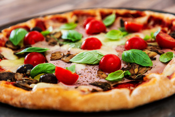 tasty Chicken pizza on a the table