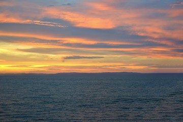 Sunset over the Minas Basin in the Bay of Fundy, Nova Scotia, Canada