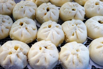 Chinese pork and vegetable steam buns
