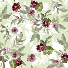 Seamless watercolor pattern with peonies for fabric - 295863012