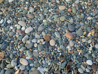 Sea and stones in the evening