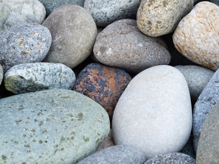 Sea and stones in the evening