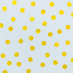 Yellow dots confetti close-up