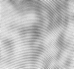 Abstract halftone of dots background. Monochrome texture of waves of dots black on white. Poster pop art