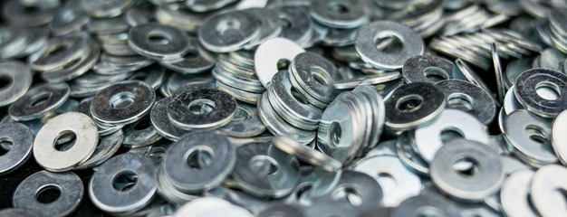 Pile of shiny washers