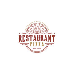 Restaurant pizza logo design vintage