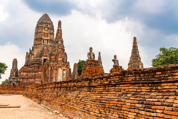 Ancient Buddha Statue and Pagoda at Wat Chaiwattanaram