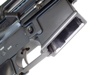 Empty AR-15 magazine well