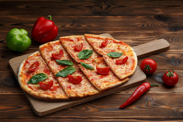 pizza with tomatoes, mozzarella and tartar sauce