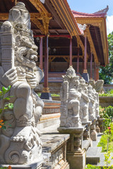 Indonesia - old hindu architecture on Bali island.Traditional statues.