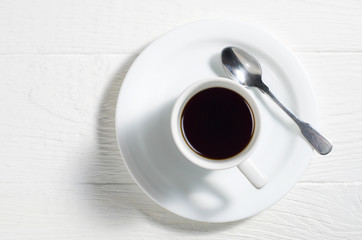 Cup of coffee on table
