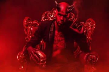 Fotobehang red devil on the throne © Andrey Kiselev