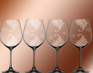 two glasses on white background