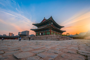 Geunjeongjeon, the Throne Hall at the Gyeongbokgung Palace, the main royal palace of the Joseon dynasty on Jun 19, 2019 in Seoul city, South Korea