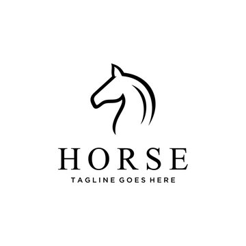 Elegance horse Vector linear icons and logo design 