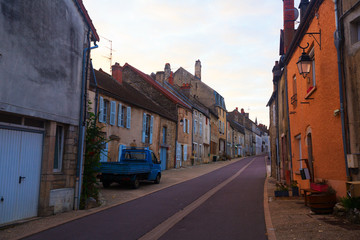 Plakat Streets of old French town Bligny-sur-Ouche, located in France