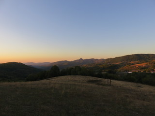 Sunset at Mountain Rudnik Serbia in autumn