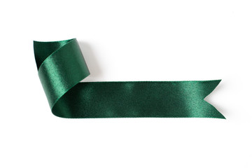 green banners ribbons label on white