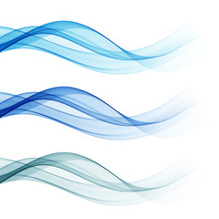 Set of abstract blue waves. Vector illustration EPS 10