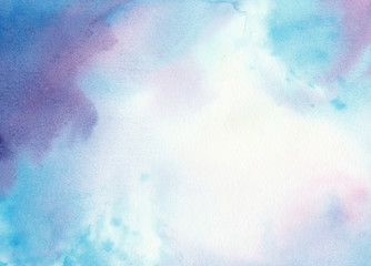 Fototapeta na wymiar Aquarelle abstract blue and purple background