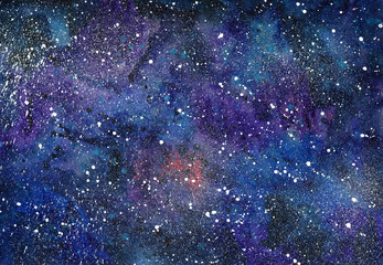 Aquarelle abstract space star background