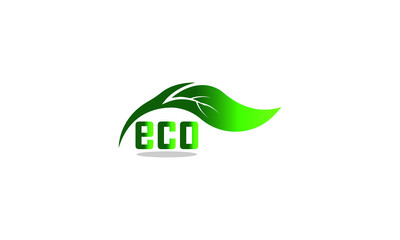 Green eco leaves logo vector illustration