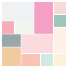 Fototapeta premium Vector Mood Board i prezentacja marki. Creative Theme Mood Board, szablon logo, ramki do kolaży z uniwersalną paletą kolorów. Wyświetlanie i montaż obrazu.