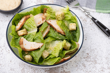 vegetable with crouton salad chicken food background