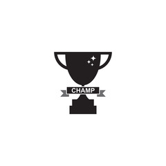 Trophy logo design vector template