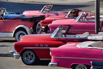 Colorful American Cars in Cuba