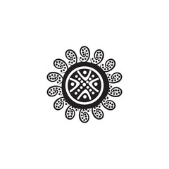 Aboriginal art dots painting icon logo design vector template