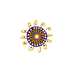 Aboriginal art dots painting icon logo design vector template
